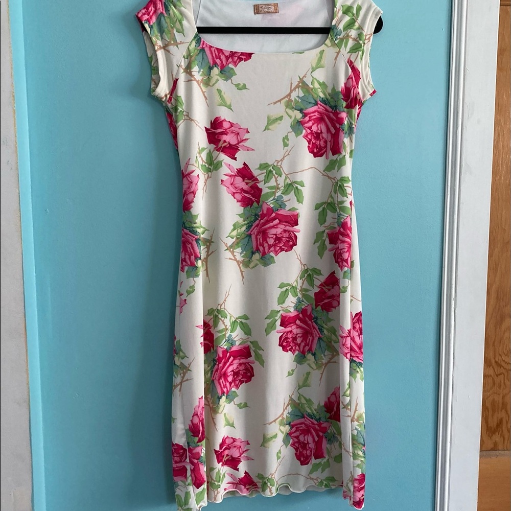 Rose print summer dress